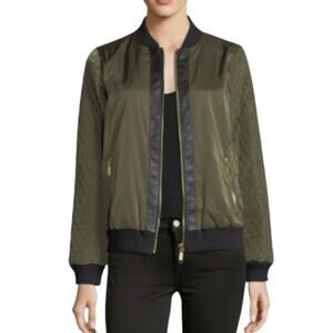 MICHAEL Michael Kors Olive Green Quilted Bomber Jacket Size S